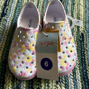 Cat & Jack Pink and Yellow Sneakers Lightweight Slip-On